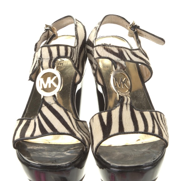 Michael Kors ponyhair animal print slingback sandals - Picture 2 of 6